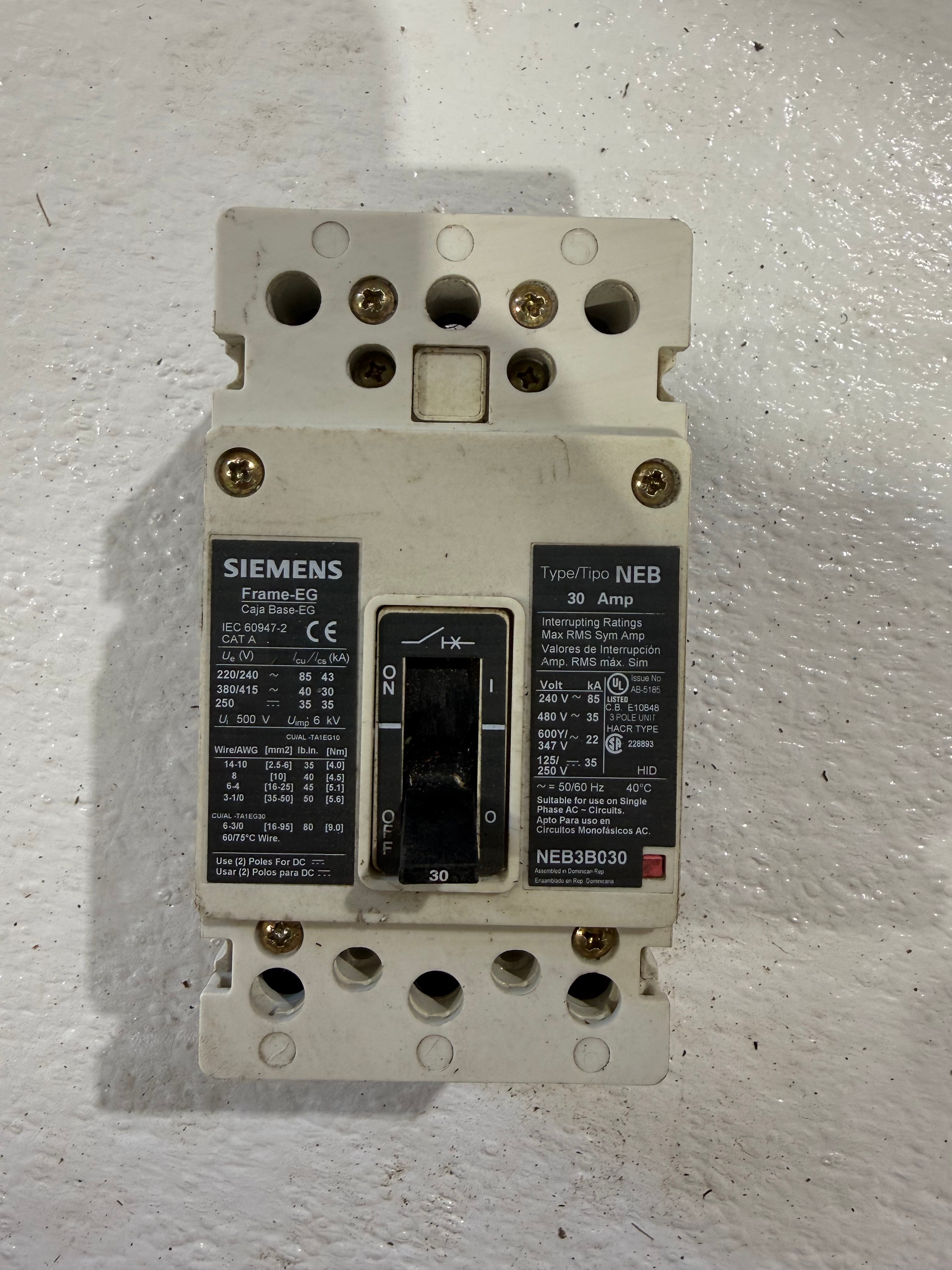 Siemens 30A NEB3B030
