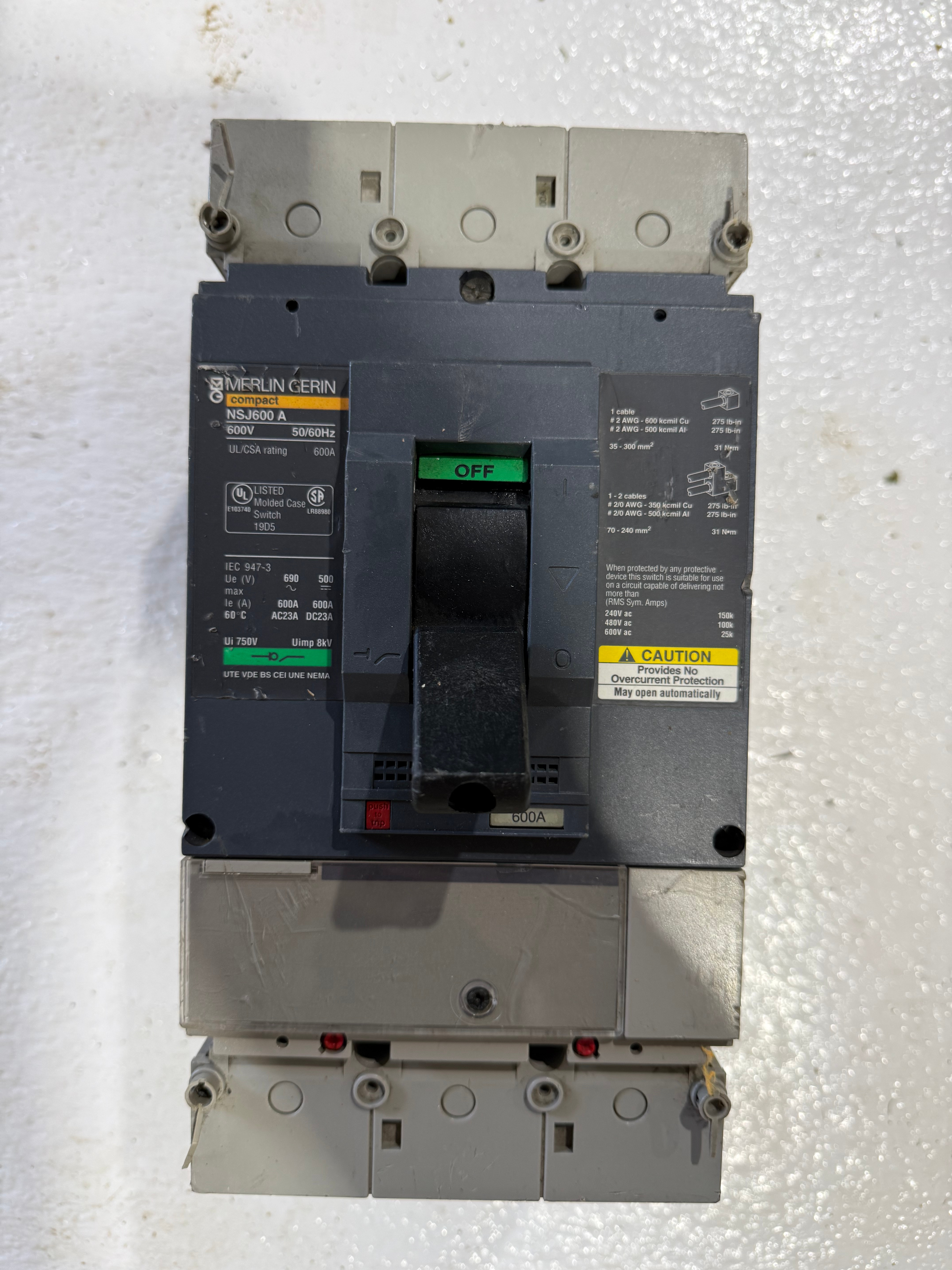 Merlin Gerin 600A NSJ600A
