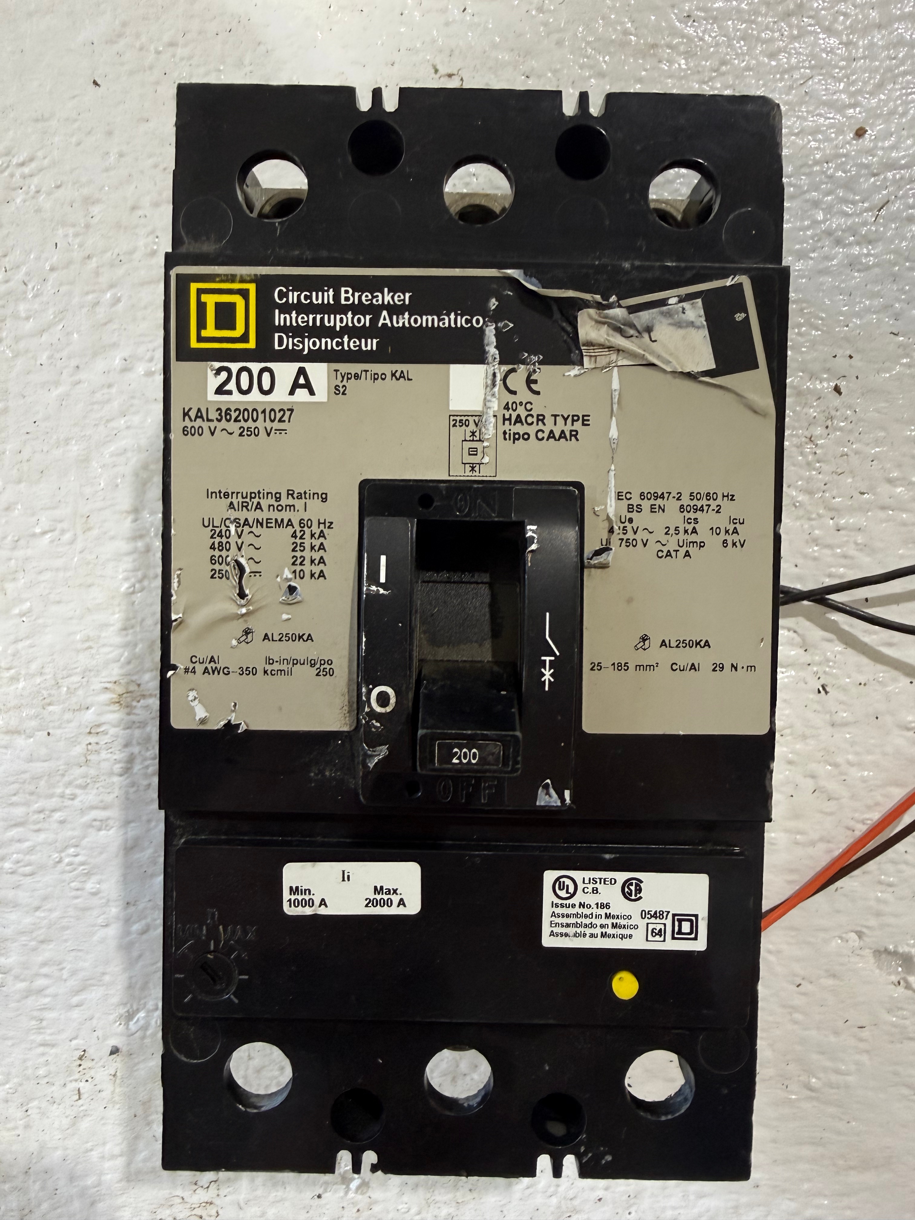 Square D 200A KAL362001027