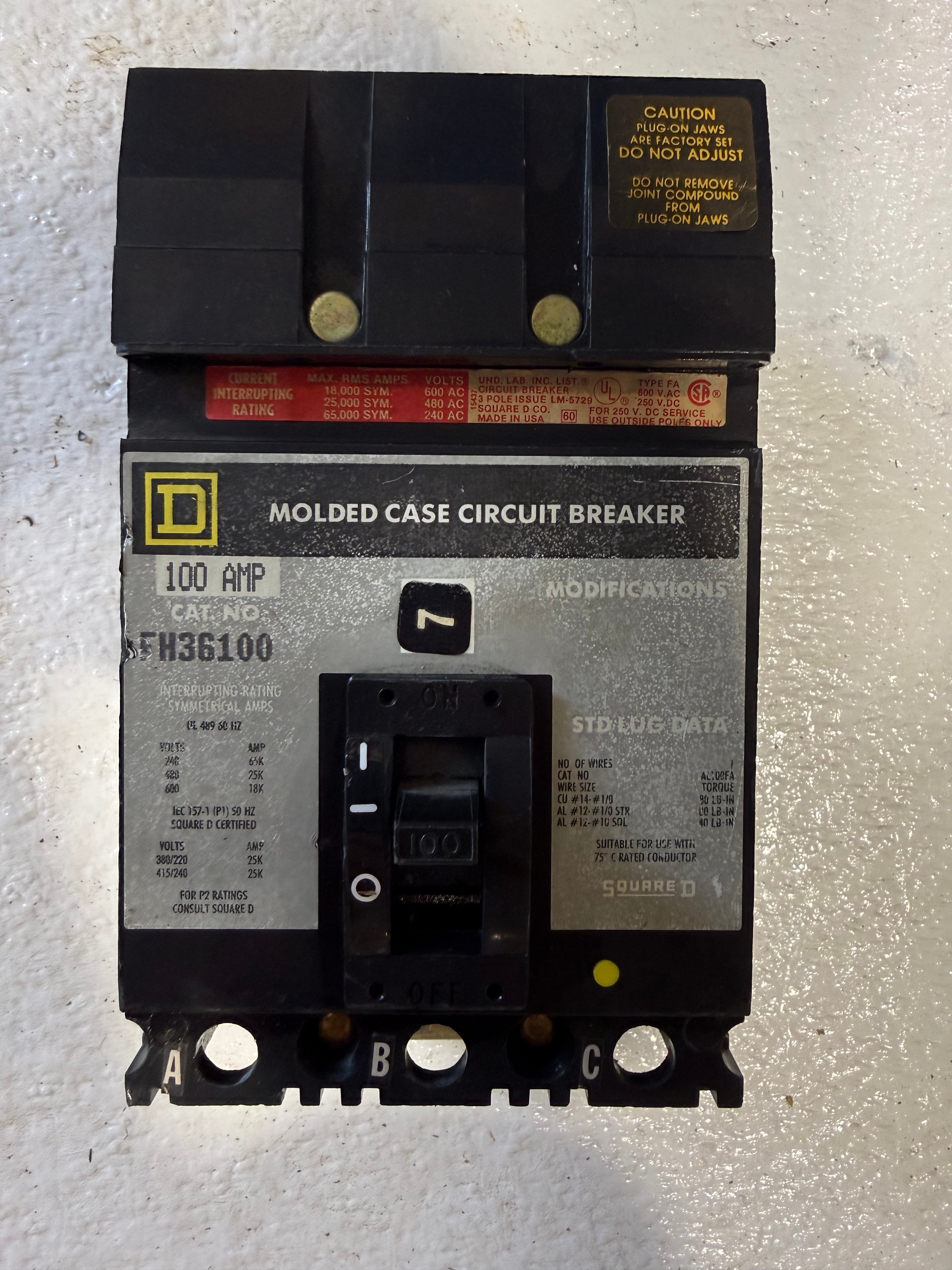 Square D 100A FH36100