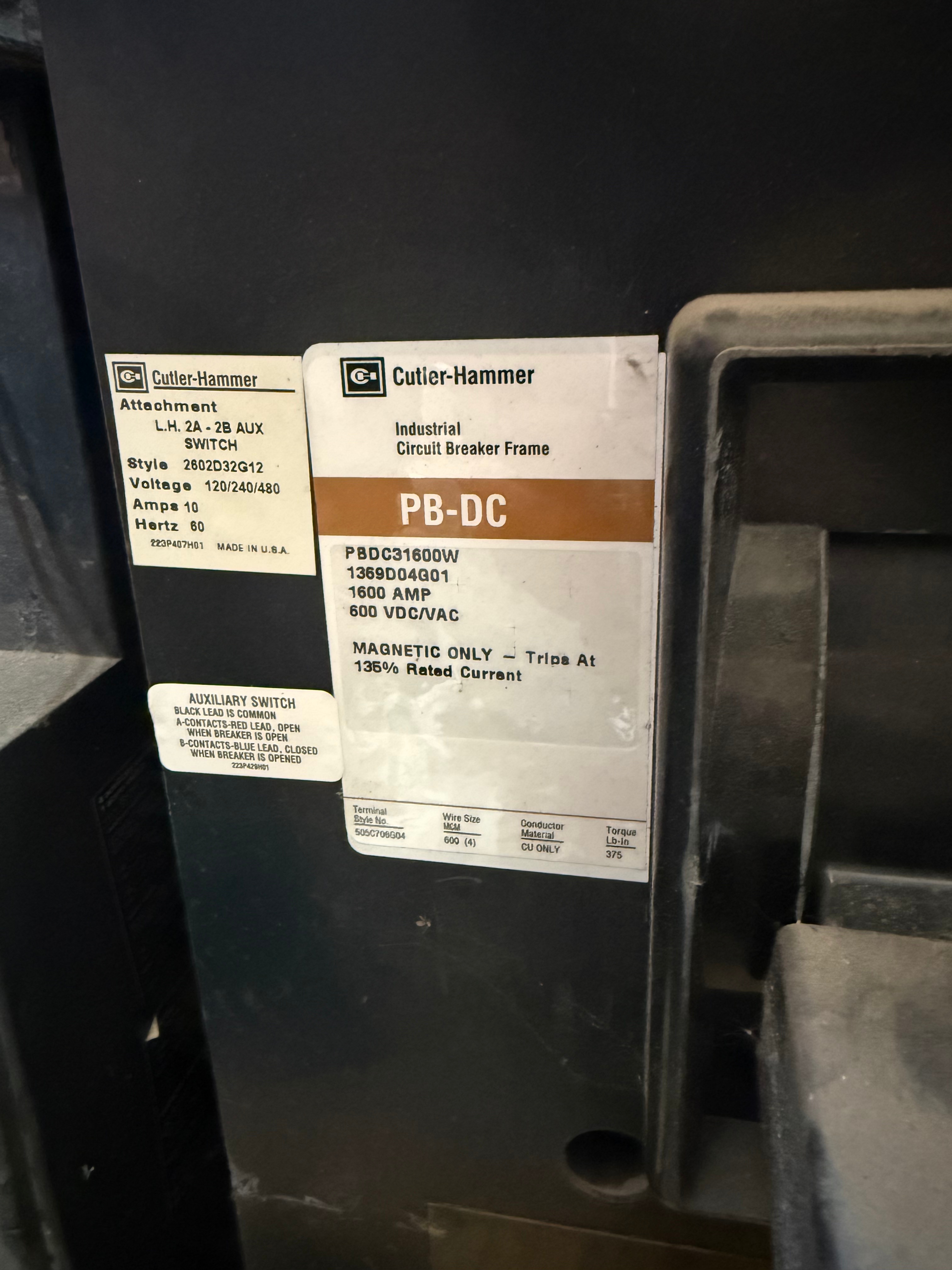 Cutler Hammer 1600A PBDC31600W